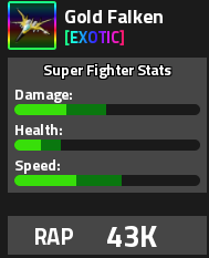 Gold Falken Military Tycoon Exotic Super Fighter card