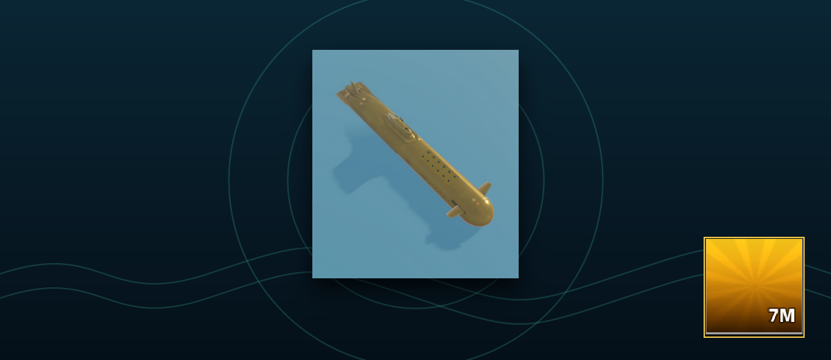 Gold Typhoon Military Tycoon Submarine guide artwork and item card