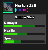 Horten 229 Exotic Bomber Stats card