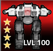 Military Tycoon vehicle with three stars and LVL 100