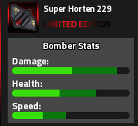 Super Horten 229 Limited Edition Bomber Stats card