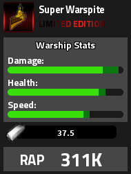 Super Warspite Military Tycoon Limited Edition warship card RAP 311K